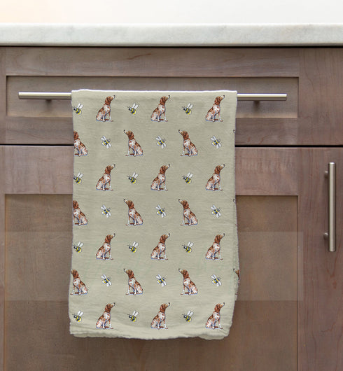 German Shorthaired Pointer & Bee Tea Towel